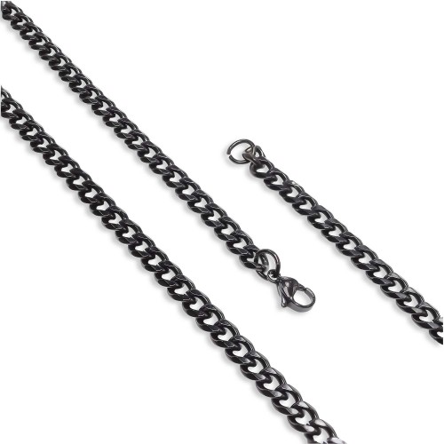 Çelik Erkek Siyah Kolye 1.6mm