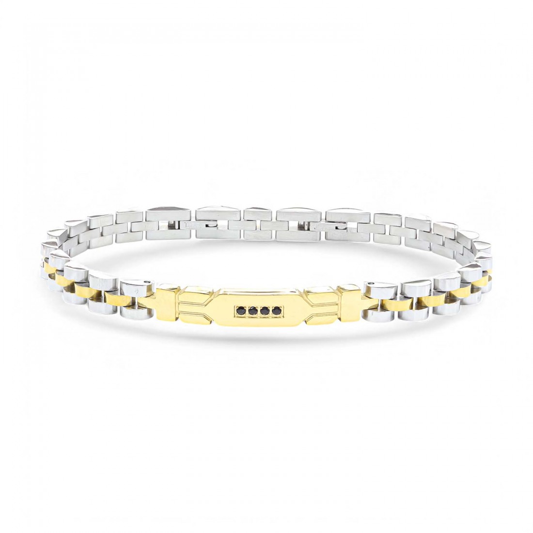 Zirkon Taşlı Sarı Full Çelik Bileklik