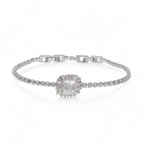 Kare Beget Zirkon Taşlı Suyolu Bileklik