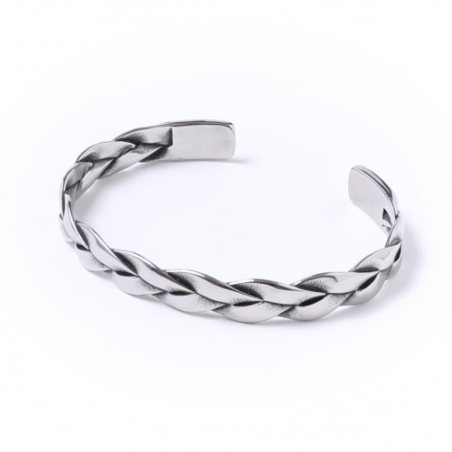 Örgülü Cuf Çelik Bileklik