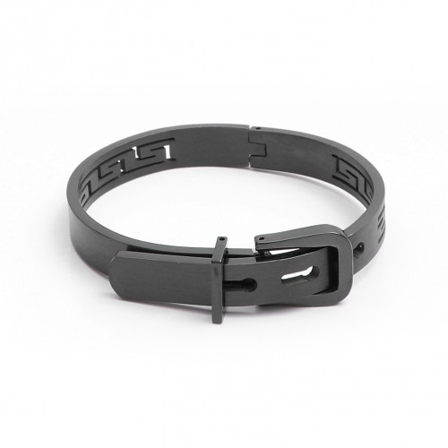 Geniş Kemer Tokalı Çelik Bileklik