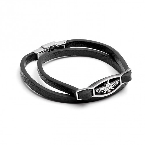 Kartal Figürlü Dolamalı Çelik Bileklik