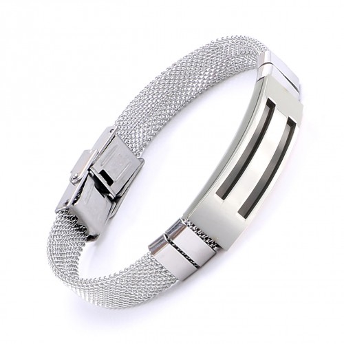 Hasır Kordonlu Çelik Bileklik