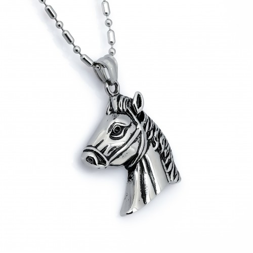 At Başı Çelik Kolye Ucu