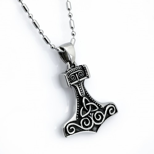 Triquetra Mjolnir Çelik Kolye Ucu