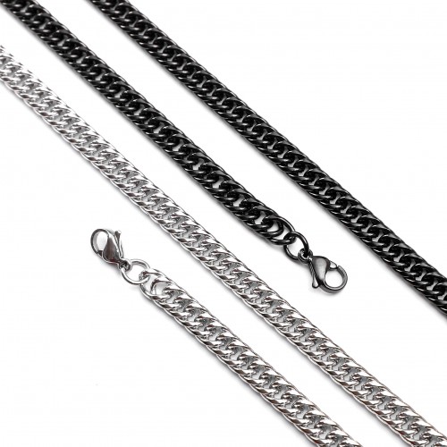 Yassı Sıık Örgü Çelik Kolye Modeli