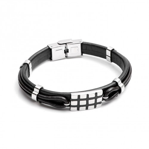 316L Ayar Çelik Ve Orjinal Deri Billeklik 4P15D5