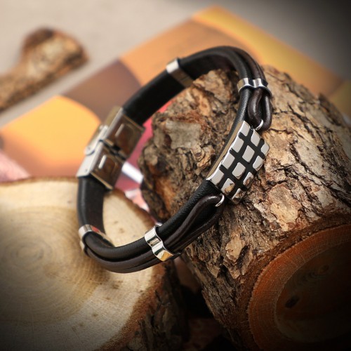 316L Ayar Çelik Ve Orjinal Deri Billeklik 4P15D5