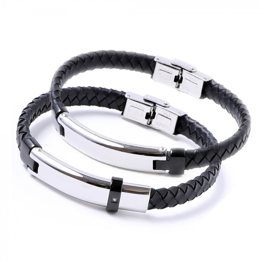 Toptan 316L Ayar Hakiki Deri İsim Yazılabilen Çelik Bileklik Fiyatları