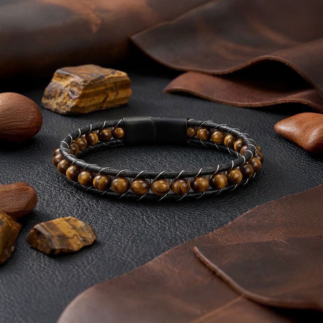 Kaplan Gözü Doğal Taş Bileklik