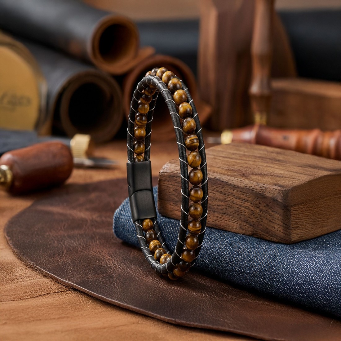 Kaplan Gözü Doğal Taş Bileklik