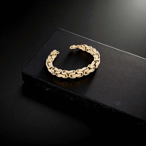 8mm Sarı Kral Çelik Zincir Bileklik