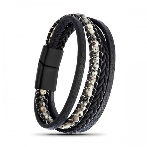 Dalmaçya Doğaltaş Ve Deri Bileklik