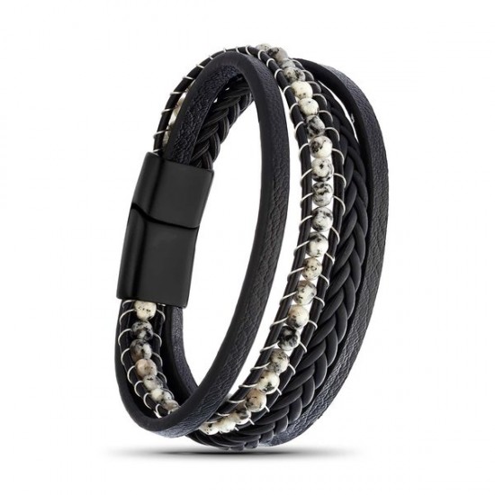 Dalmaçya Doğaltaş Ve Deri Bileklik