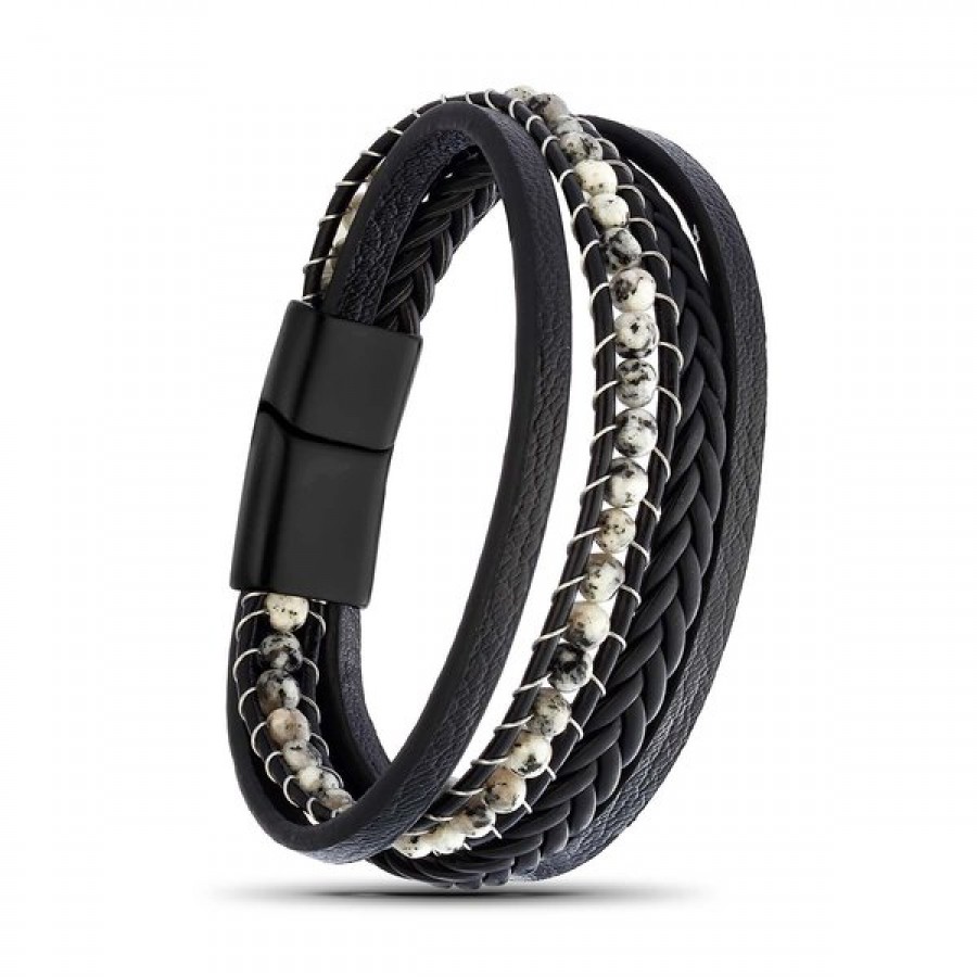 Dalmaçya Doğaltaş Ve Deri Bileklik