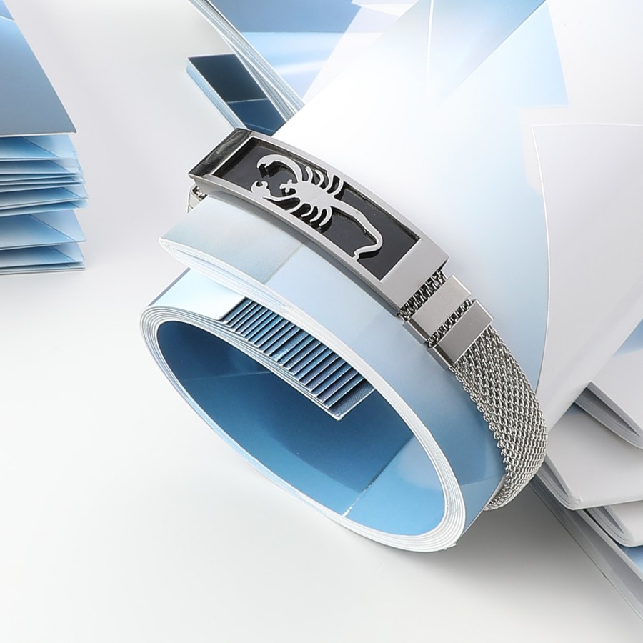 Toptan Akrep Scorpion Hasır Kordonlu Çelik Bileklik Fiyatları