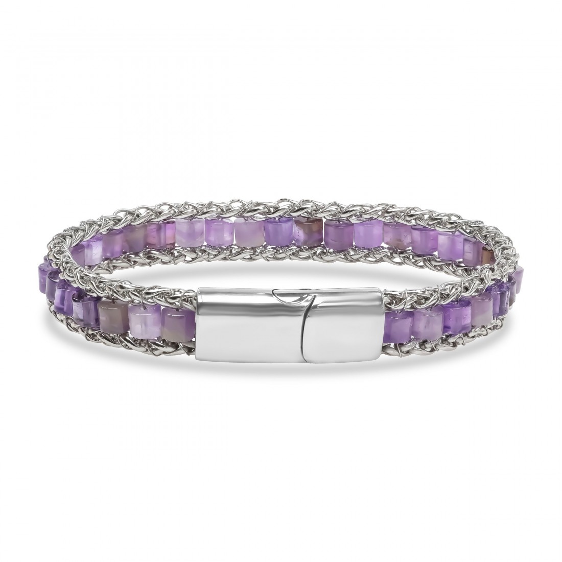 Men's Natural Stone Steel Bracelet 14045