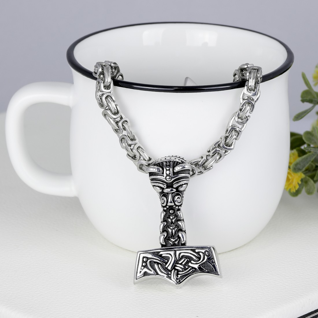 Toptan Antik Mjolnir Çelik Kolye Ucu Fiyatları