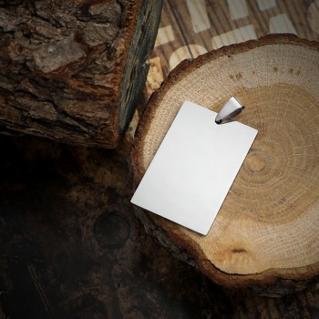 Asker Künyesi Kare Çelik Kolye Ucu