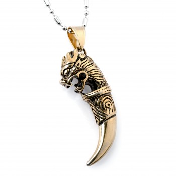 Aslan Ve Dişi Çelik Kolye Ucu