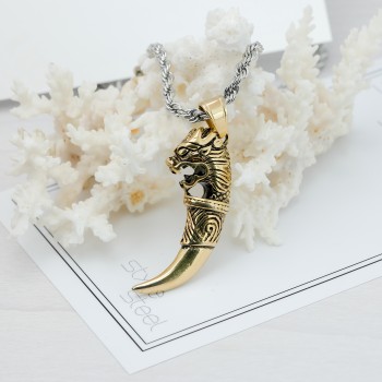 Aslan Ve Dişi Çelik Kolye Ucu