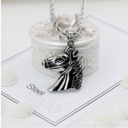 At Başı Çelik Kolye Ucu