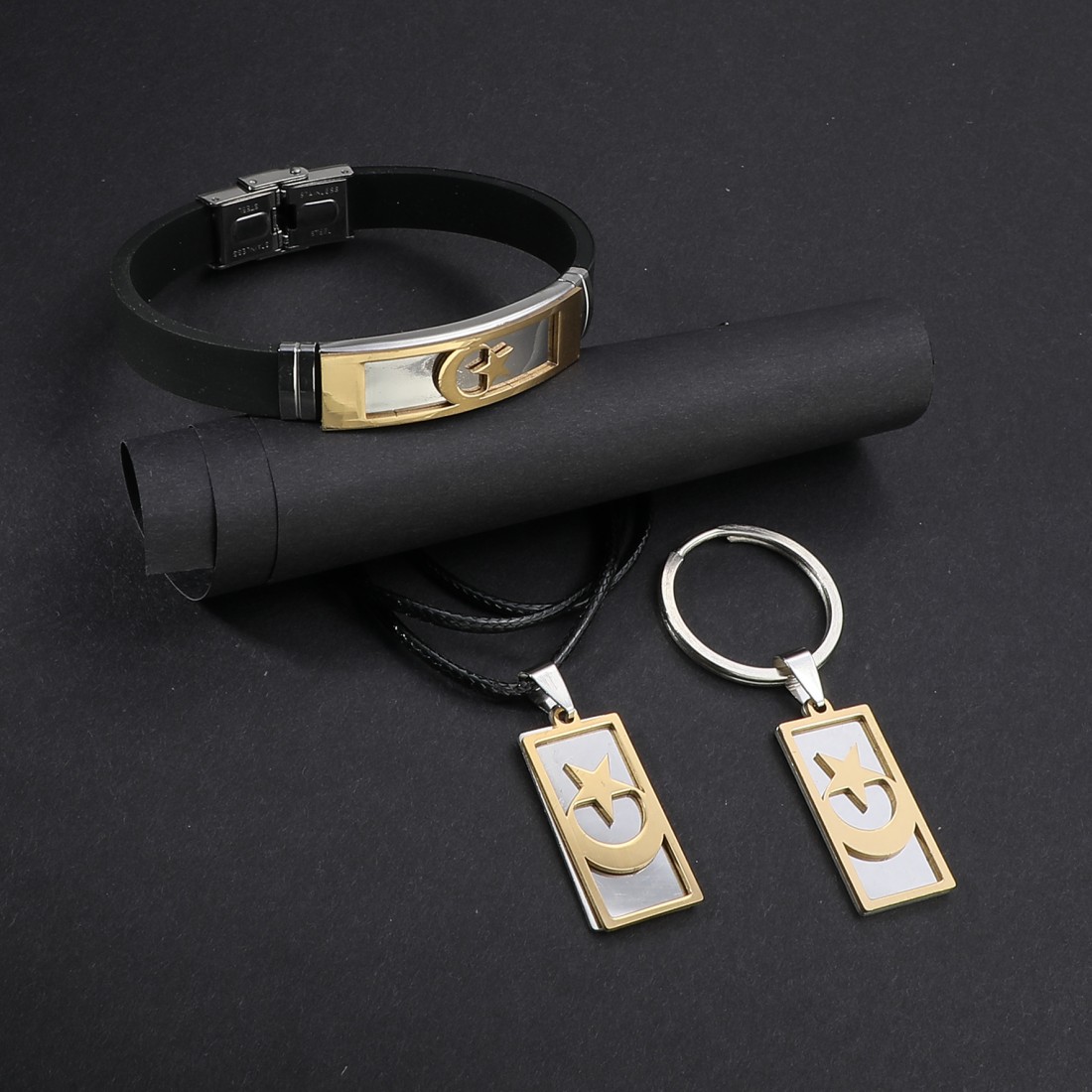 Toptan Ay Yıldız Bileklik Kolye Anahtarlık Set Fiyatları