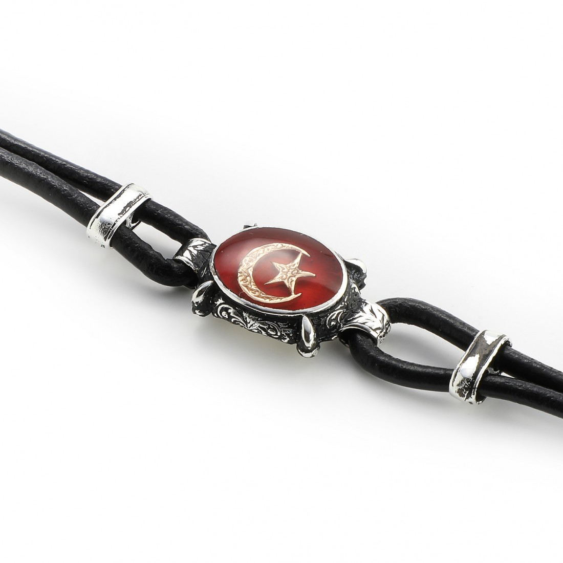 Toptan Ay Yıldız Figürlü Deri Kordonlu Otantik Bileklik Fiyatları