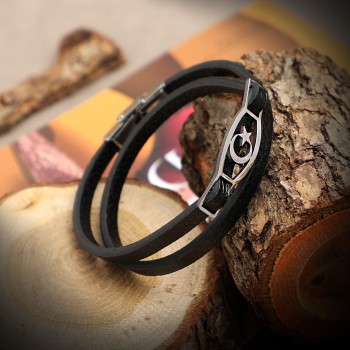 Ay Yıldız Figürlü Dolamalı Çelik Bileklik