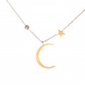 Toptan Ay Yıldız Modeli Bayan Çelik Kolye Fiyatları