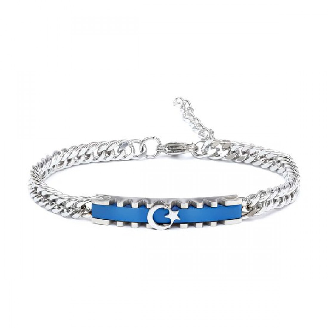 Ay Yıldız Temalı Çelik Bileklik