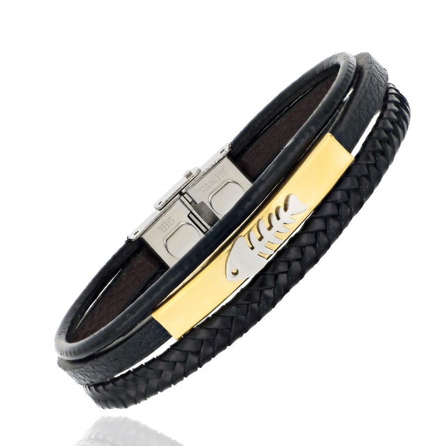 Toptan Balık Fish Kaliteli Çelik Ve Çoklu Deri Bileklik Fiyatları