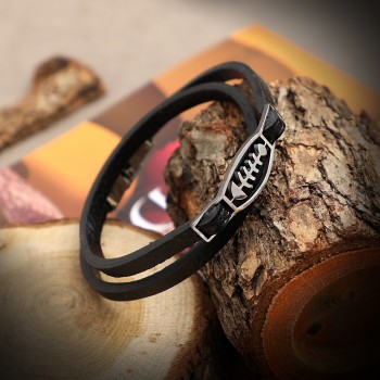 Balık Kemikleri Figürlü Dolamalı Çelik Bileklik