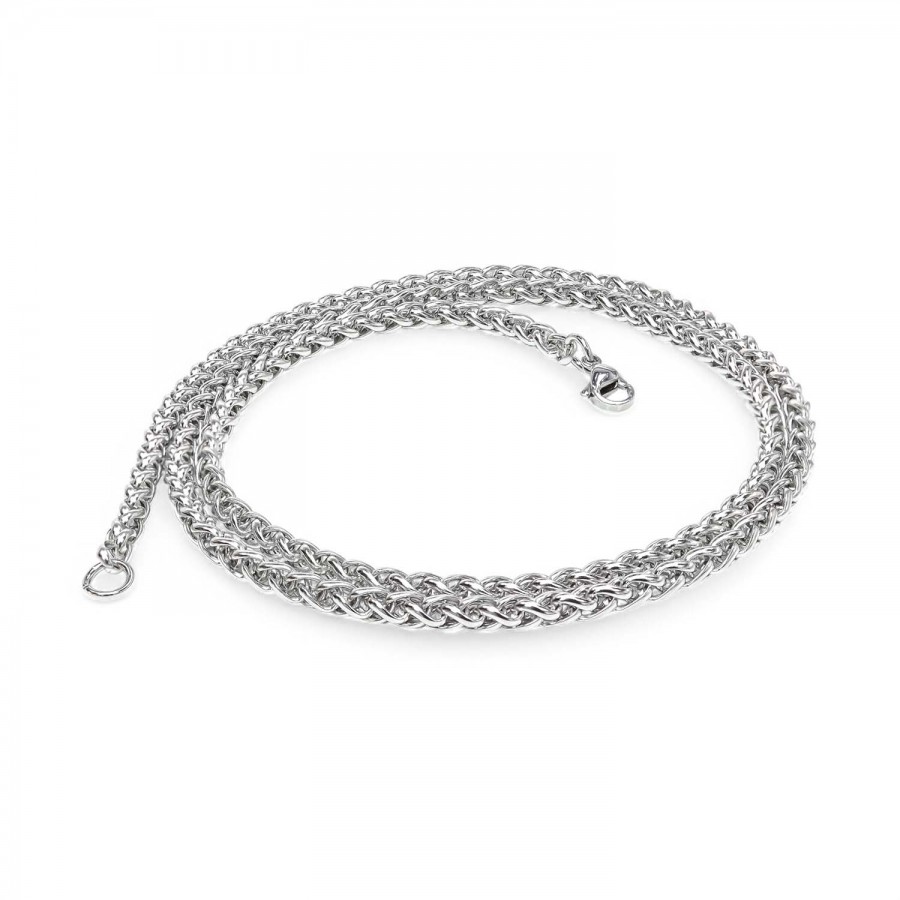 Beyaz Çelik Kolye 4Mm