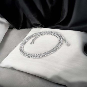 Beyaz Çelik Kolye 4Mm