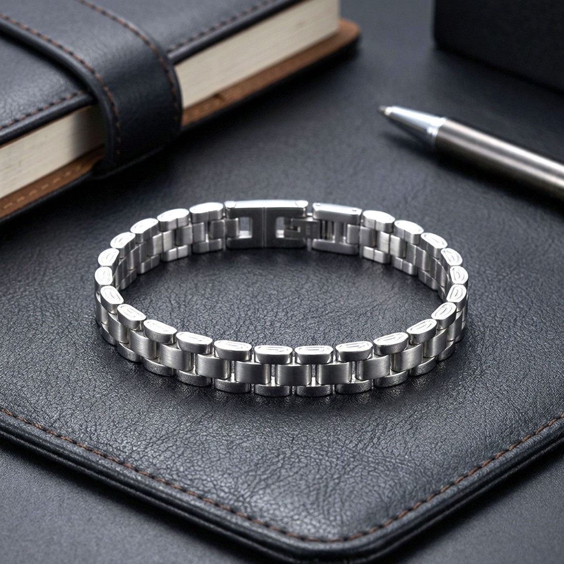 Beyaz Ful Çelik Bileklik