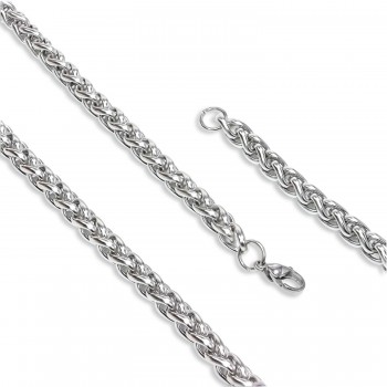 Beyaz Renk Çelik Kolye 6mm