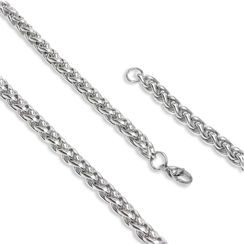 Beyaz Renk Çelik Kolye 6mm