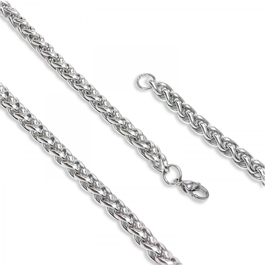 Beyaz Renk Çelik Kolye 6Mm