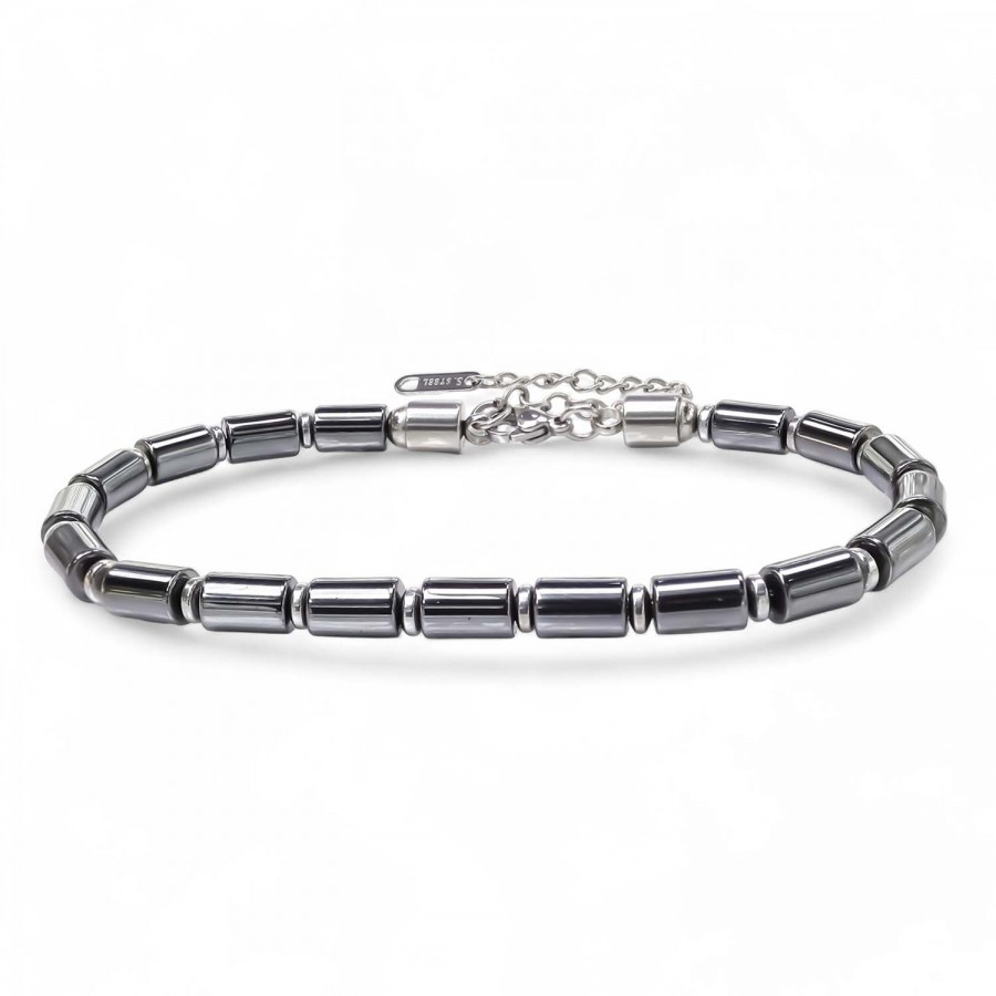 Boru Hematit Ayaranabilir Çelik Zincir Bileklik