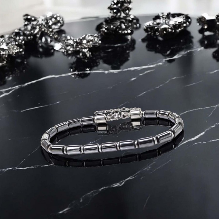 Boru Hematit Ayaranabilir Çelik Zincir Bileklik