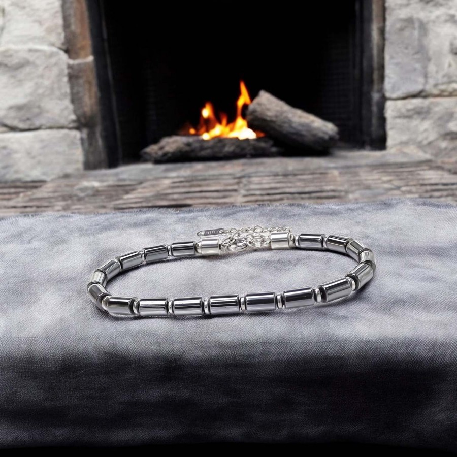 Boru Hematit Ayaranabilir Çelik Zincir Bileklik