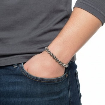 Box Cuban Çelik Zincir Bileklik 6mm