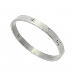 Büyük Boy Taşlı Kelepçe Çelik Bileklik 4 Renk