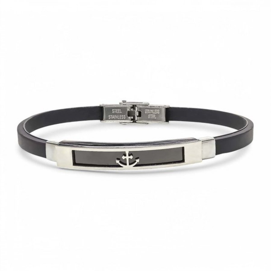 Çapa Desenli Çelik Bileklik