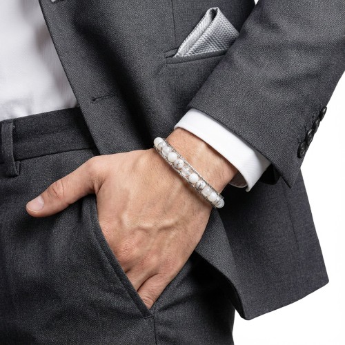 Çelik Halat Ve Ay Taşı Doğaltaş Bileklik