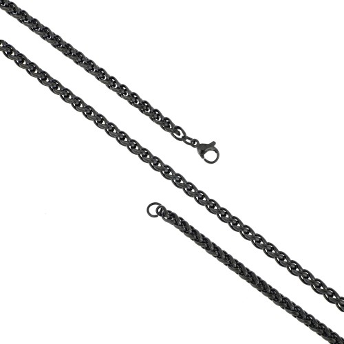 Çelik Kolye İç İçe Sarmal 4X4Mm