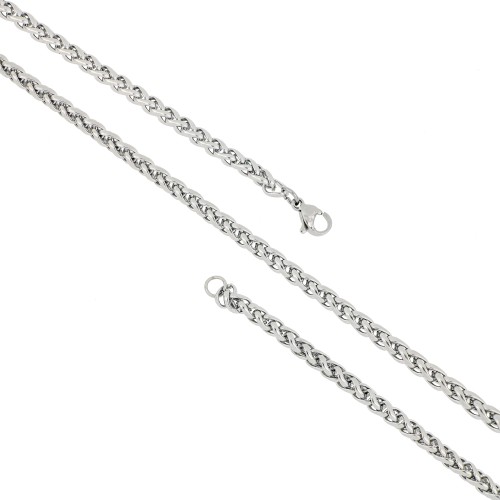 Çelik Kolye İç İçe Sarmal 4X4Mm