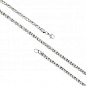 Çelik Kolye Kare Pres Burma 3X3Mm