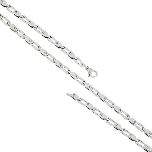 Çelik Kolye Orta Boy Kare Zincir Modelli